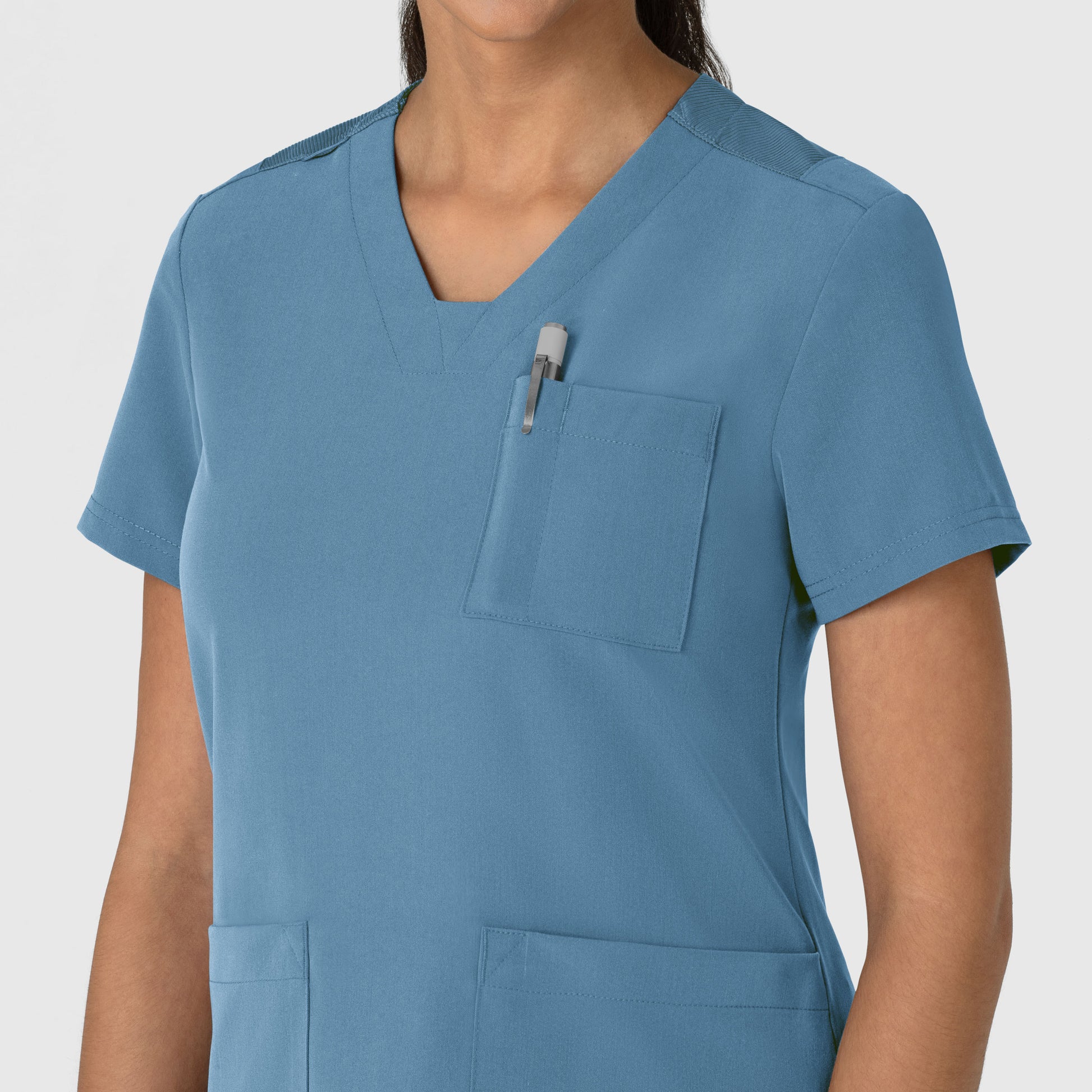 Nova 6132 Women's Flex-n-Reach V-Neck Scrub Top Pacific Blue