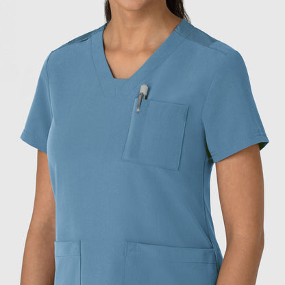 Nova 6132 Women's Flex-n-Reach V-Neck Scrub Top Pacific Blue