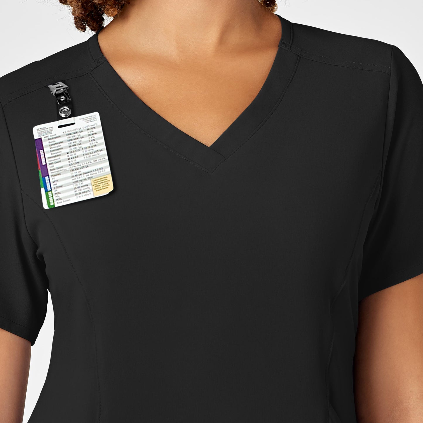 RENEW 6134 V-Neck Scrub Top Black Model Image Alternate | Wink