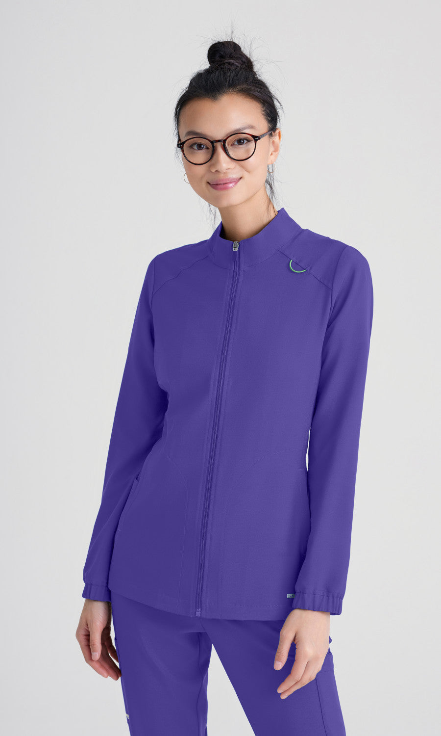 Grey's Anatomy Evolve GSSW886 Virtue Scrub Jacket New Grape
