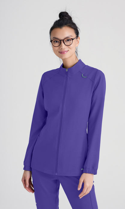 Grey's Anatomy Evolve GSSW886 Virtue Scrub Jacket New Grape