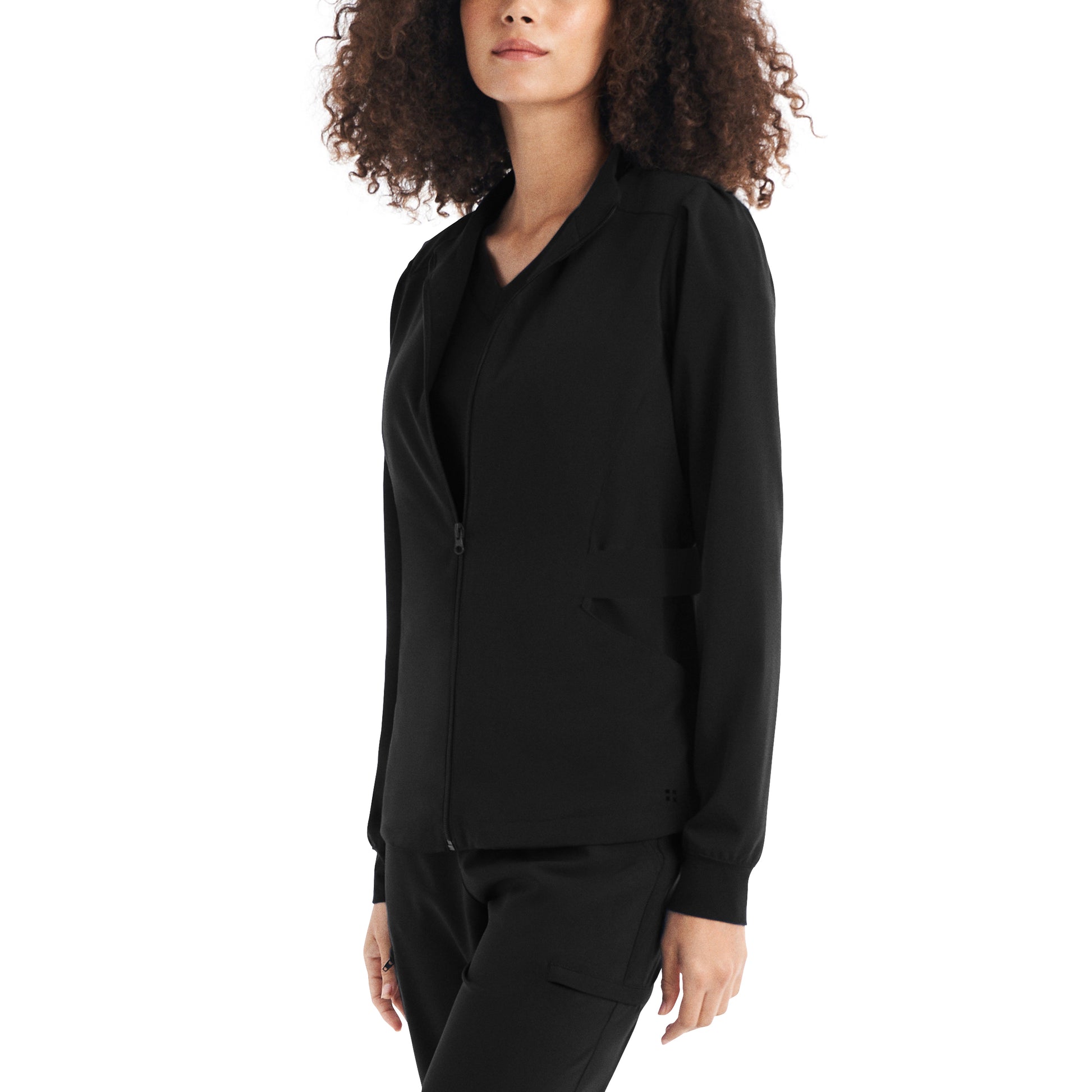 CRFT WJ704 Women's 2 Pocket Scrub Jacket Black Image