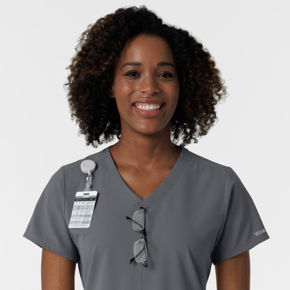 NURTUR 6180 Women's V-Neck Scrub Top Pewter