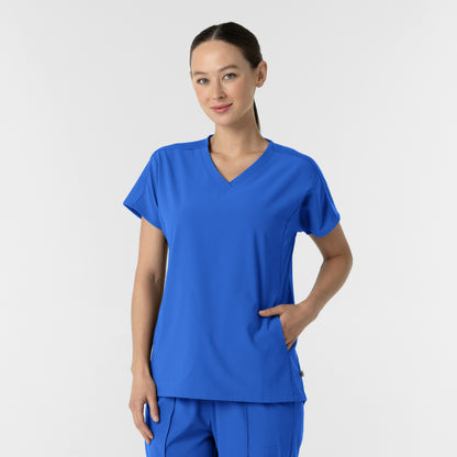 RENEW 6154 Women's V-Neck Tunic Scrub Top Royal