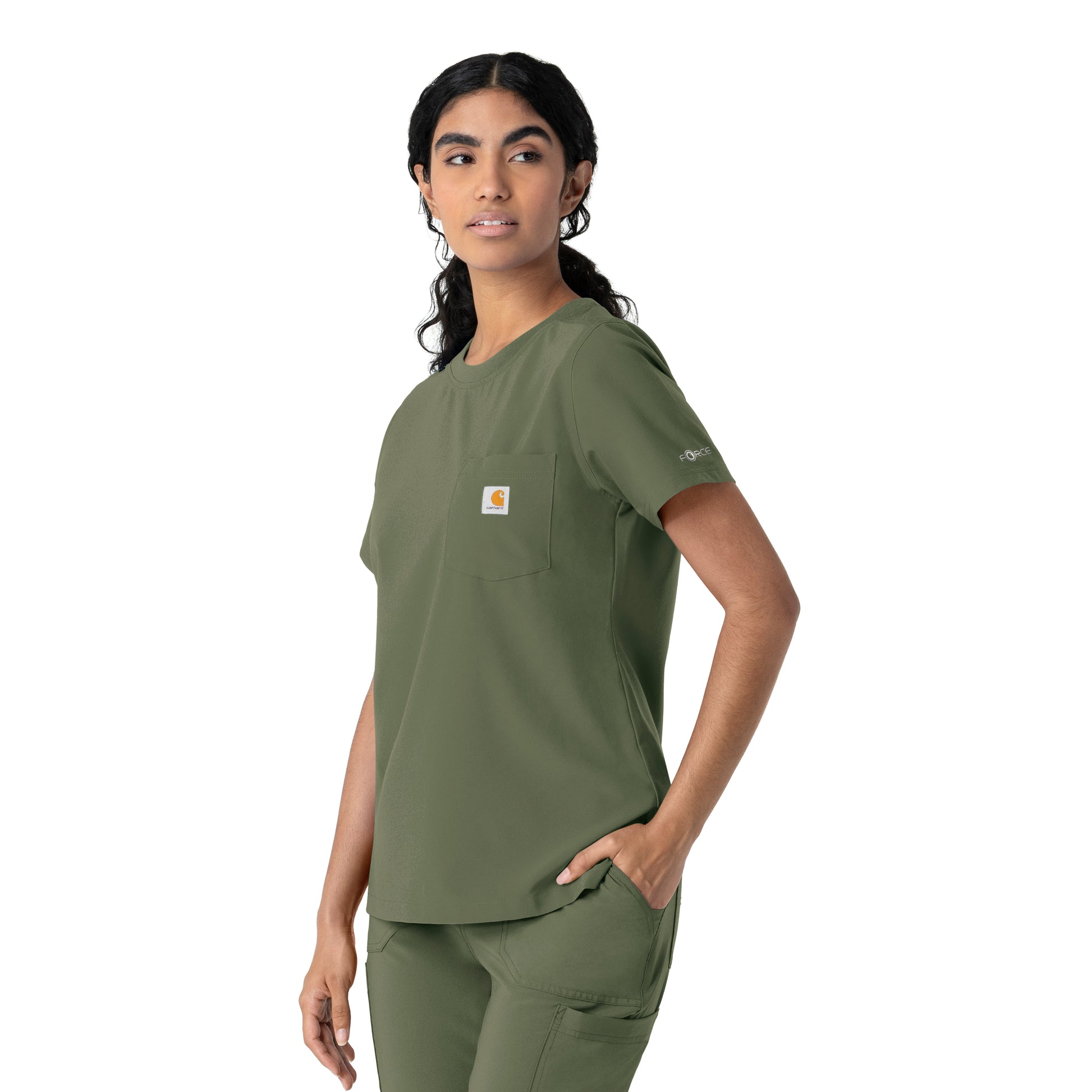 Force Cross-Flex C13510 Women's Crew Neck Scrub Top Olive