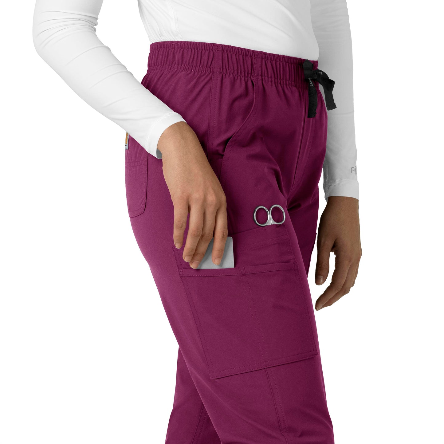 Force Essentials C51213 Straight Leg Scrub Pants Wine Model Image Alternate | Carhartt