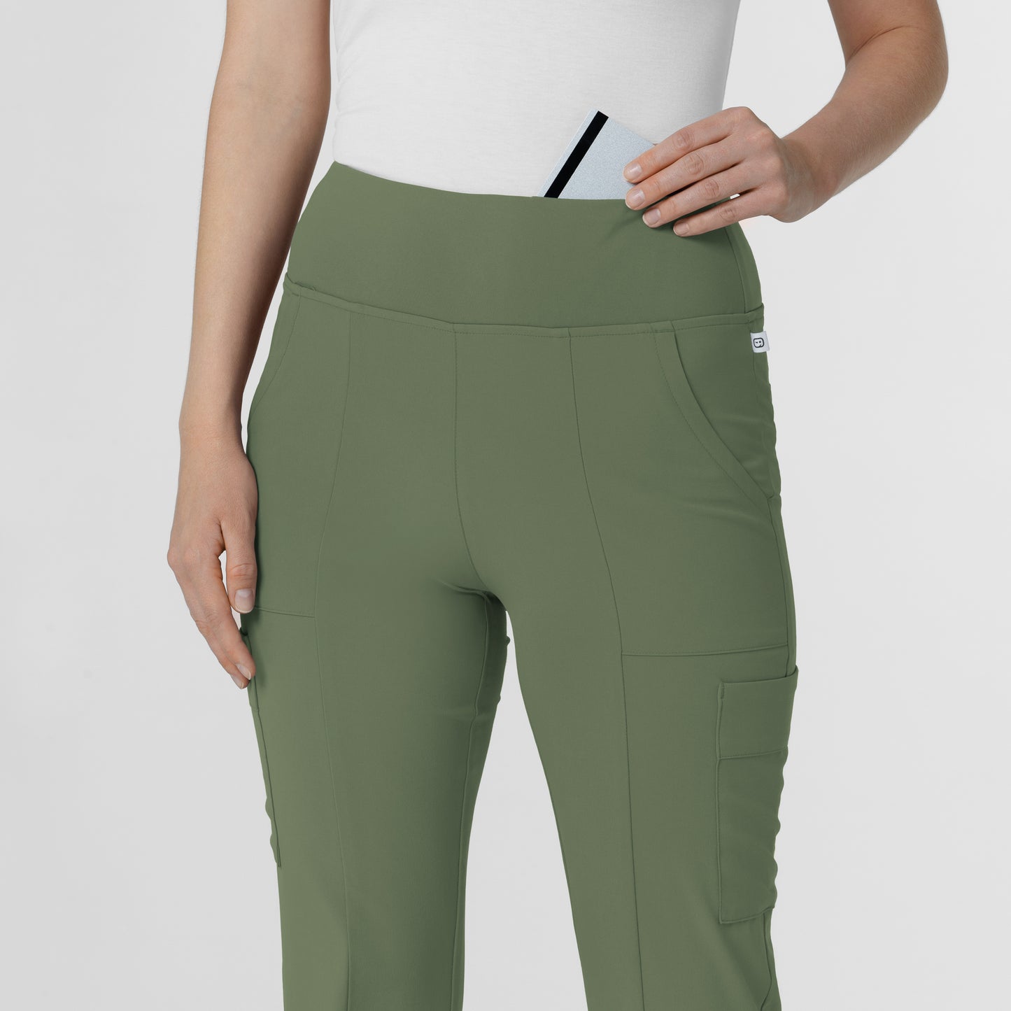 RENEW 5534 Cargo Flare Scrub Pants Olive Model Image Alternate | Wink