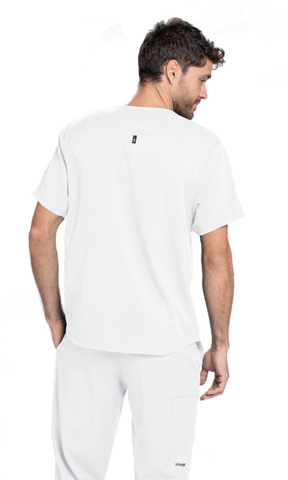 Grey's Anatomy Spandex Stretch GRST009 Wesley Scrub Top White