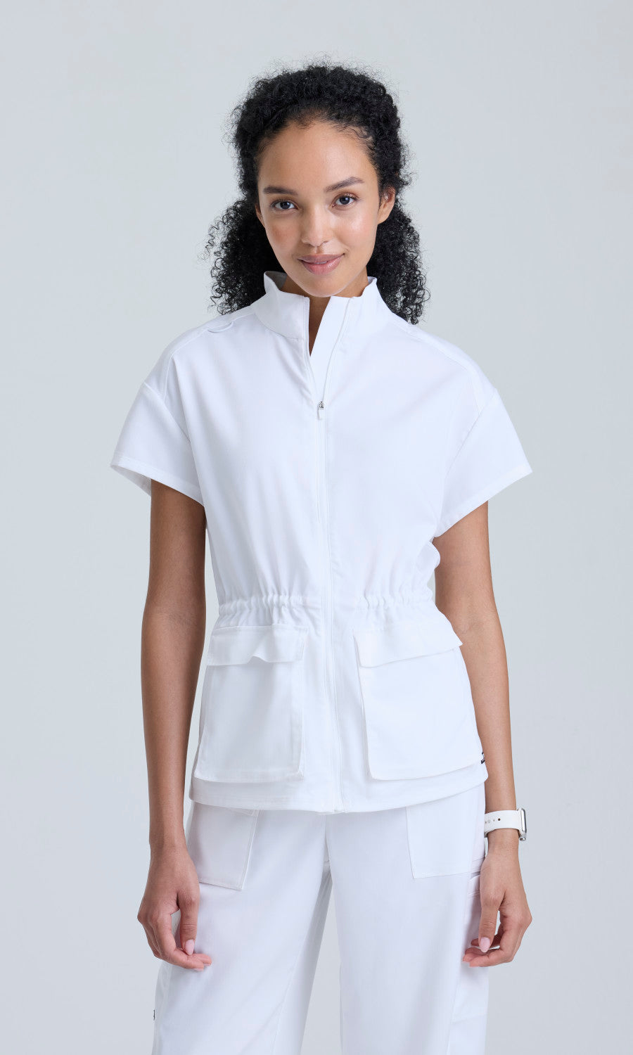 Grey's Anatomy Stretch GRST324 Nina Top White - front