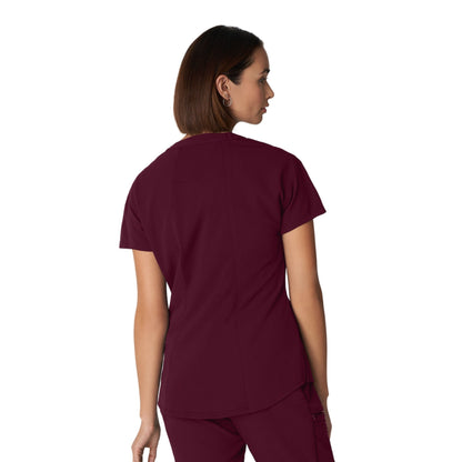 V-Tess WT114 Women's 1 Pocket V Neck Scrub Top Wine Image