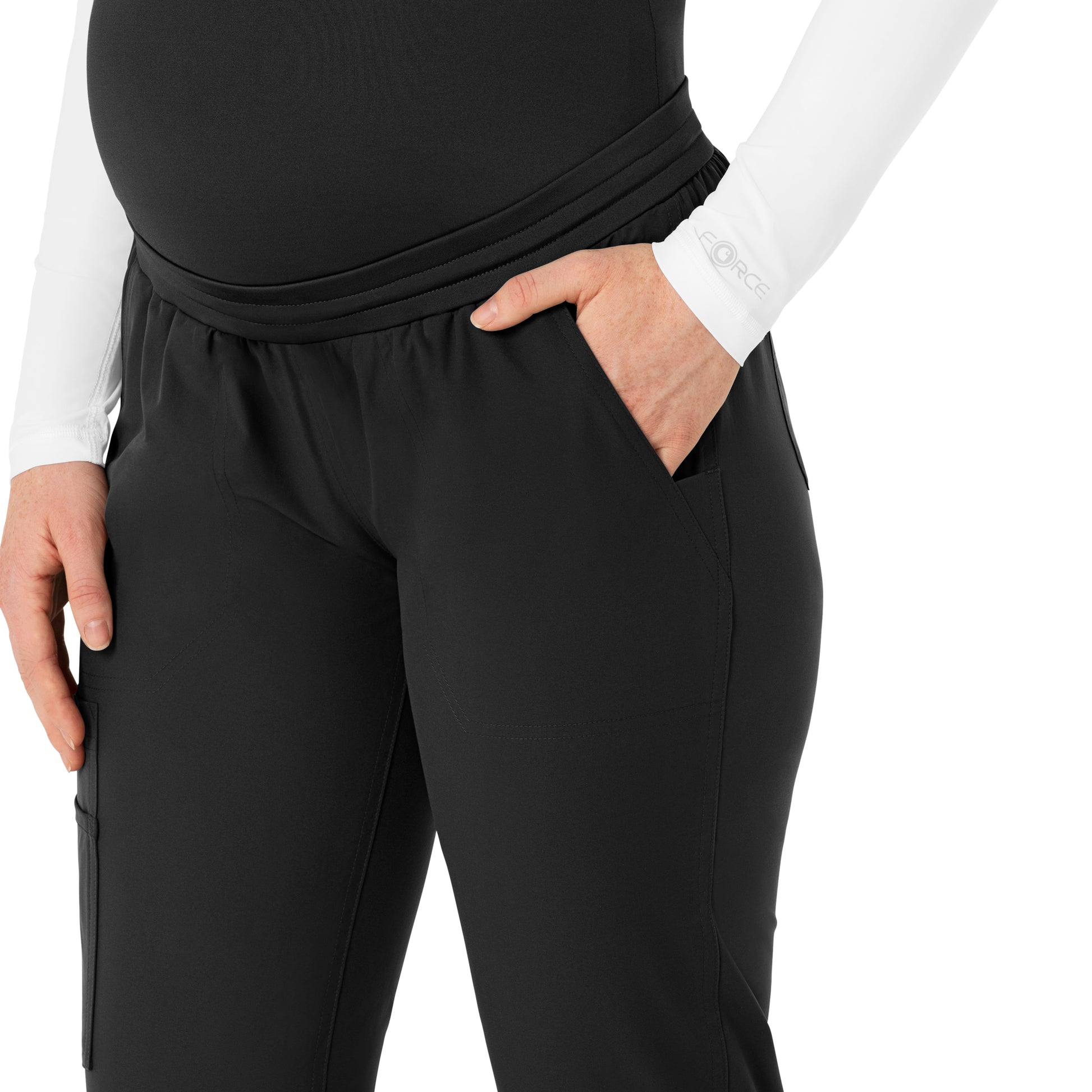 Force Essentials C54113 Maternity Jogger Scrub Pants Black Model Image Alternate | Carhartt