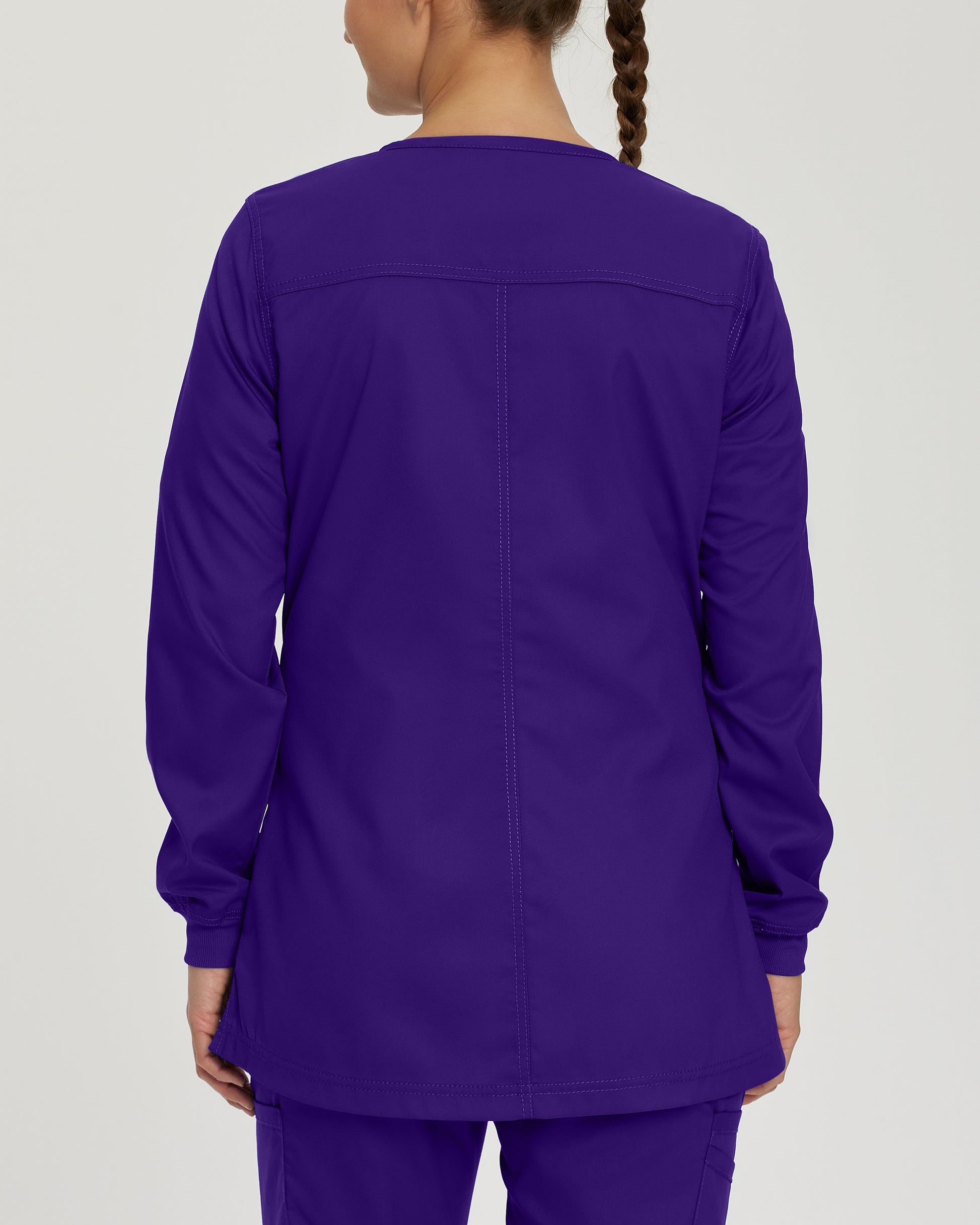 ProFlex 3038 Women's 3 Pocket Warm Up Scrub Jacket Grape Image