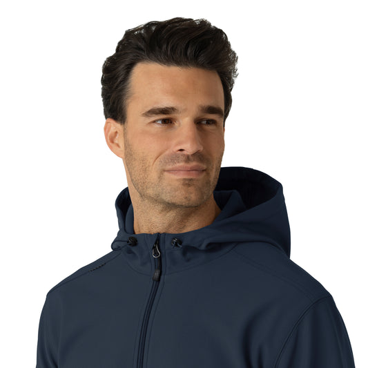 Layers C84023 Men's Bonded Fleece Hoodie Navy Model Image Left Side | Carhartt