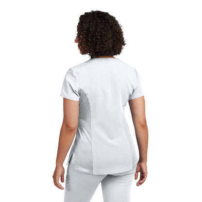 V-Tess WT134 Women's 3 Pocket V Neck Scrub Top White Image