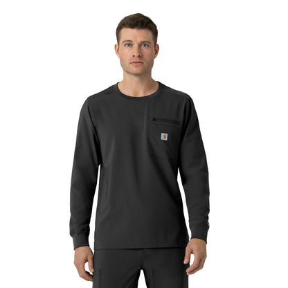 Force Cross-Flex C16610 Men's Crew Neck Long Sleeve Scrub Top Black