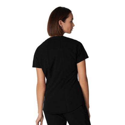 V-Tess WT114 Women's 1 Pocket V Neck Scrub Top Black Image