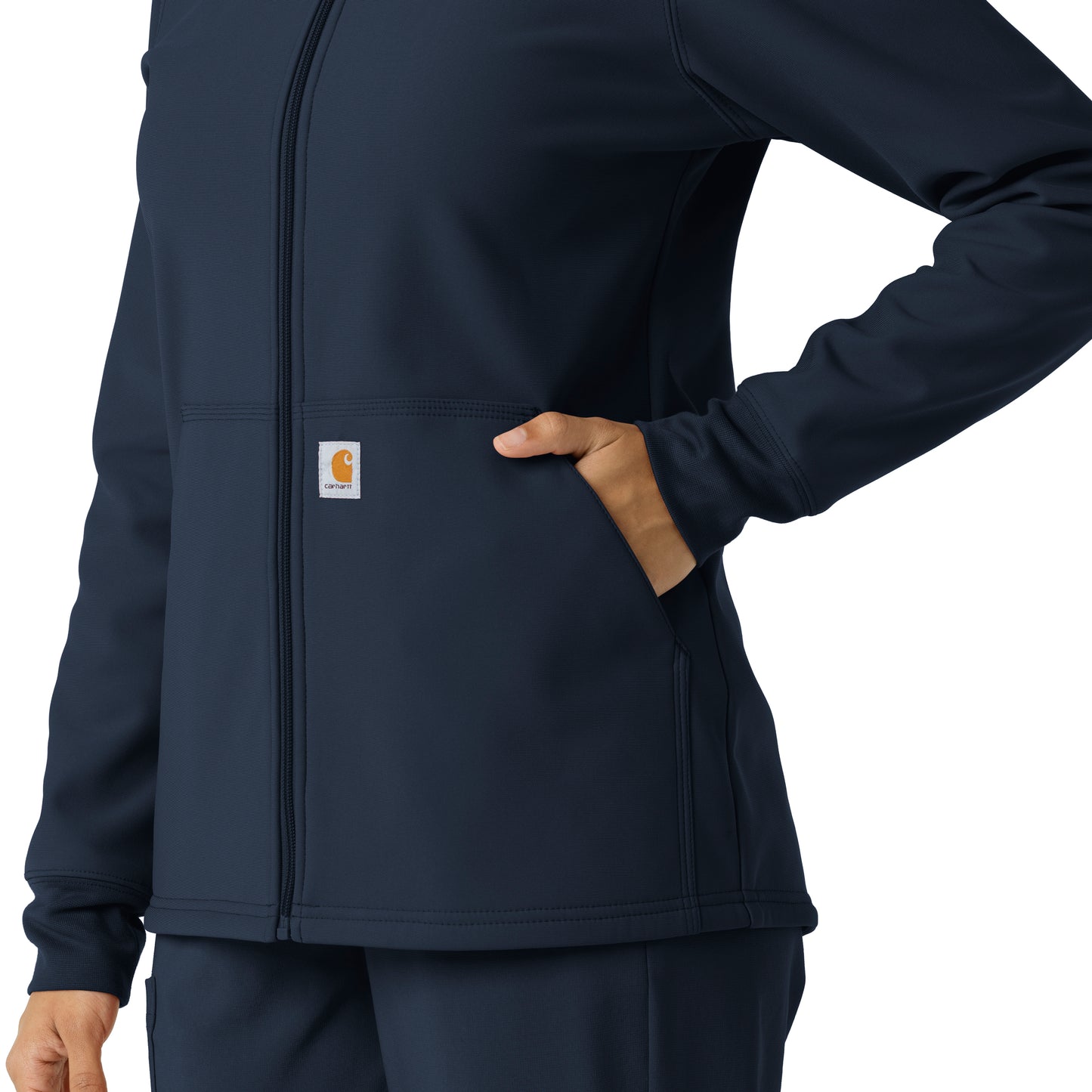 Layers C85023 Bonded Fleece Hoodie Navy Model Image Alternate | Carhartt