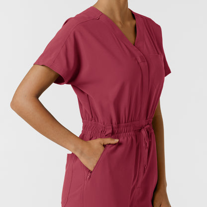 RENEW 3234 Women's Cargo Jogger Scrub Jumpsuit Ruby