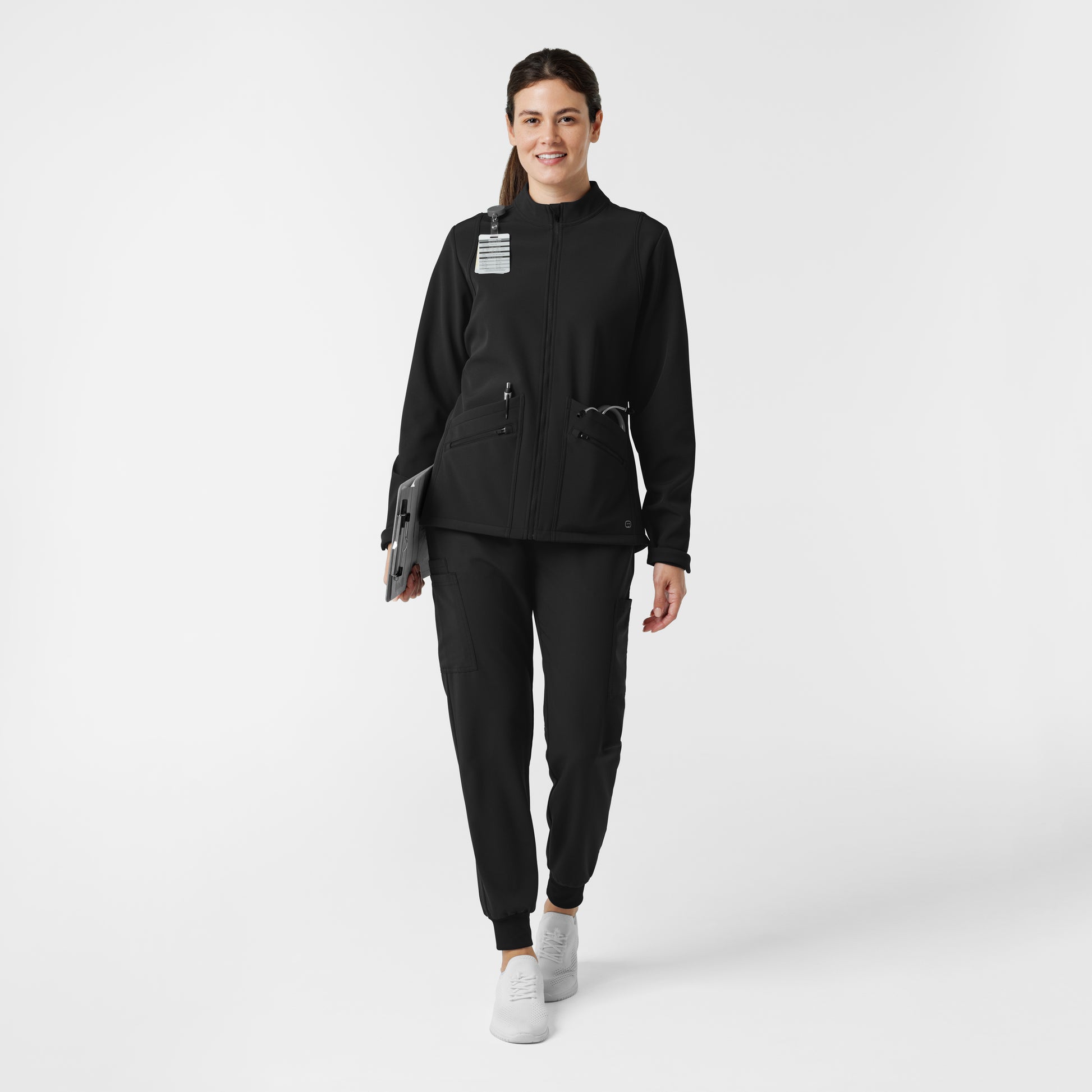 Layers 8509 Women's Soft Shell Scrub Jacket Black