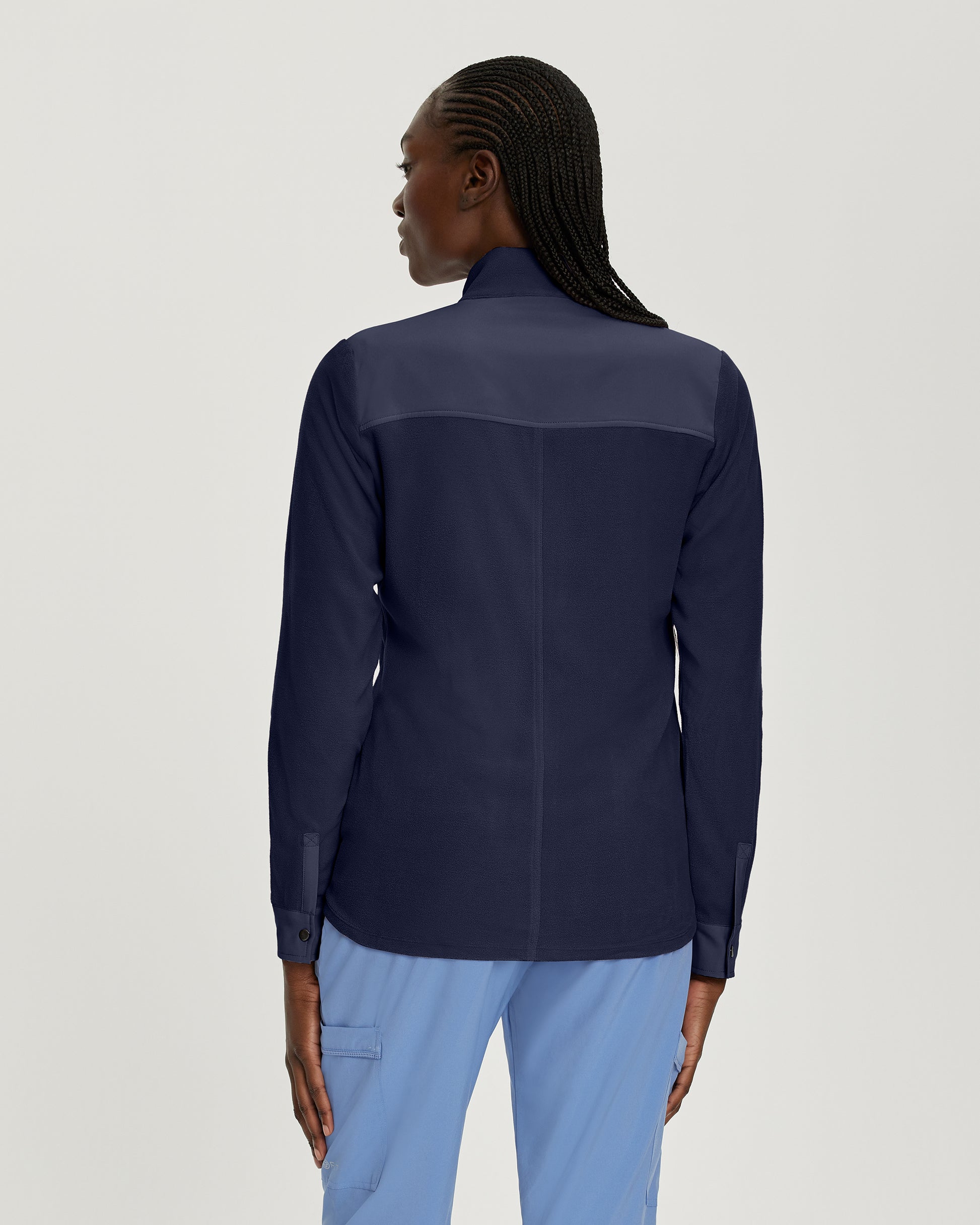 FIT 456 FIT Women's 3 Pocket Warm Up Scrub Jacket Navy Image