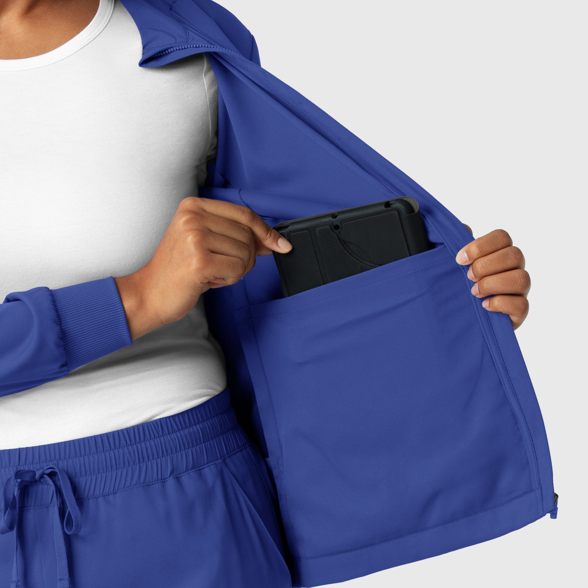 Boundless 8151 Women's Warm Up Scrub Jacket Galaxy Blue