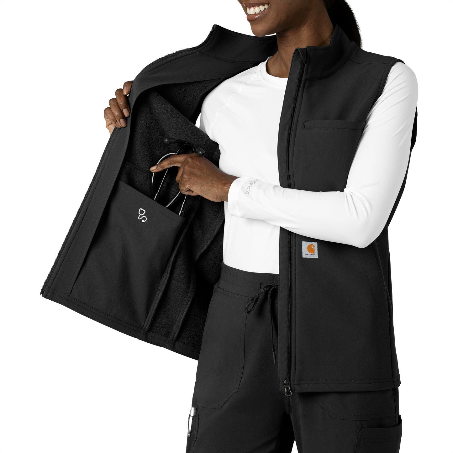 Rugged Flex C83023 Bonded Fleece Vest Black Model Image Alternate | Carhartt