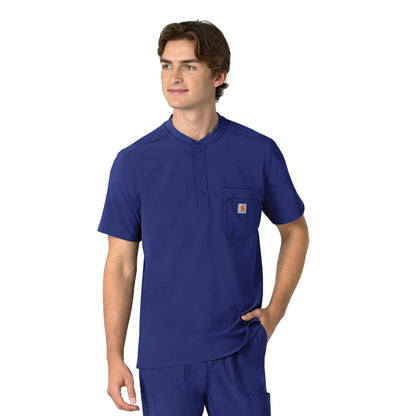 Force Cross-Flex C16310 Men's Henley Scrub Top Galaxy Blue