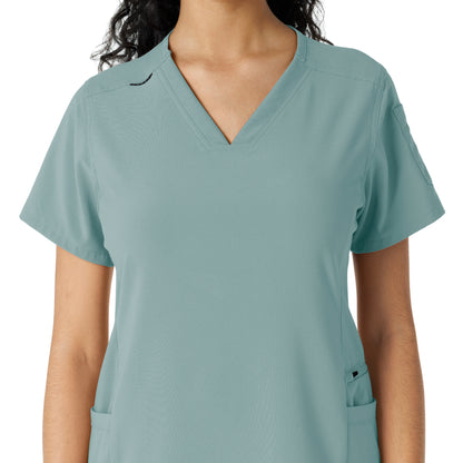 Force Cross-Flex C13310 Knit Panel Scrub Top Summer Blue Model Image Left Side | Carhartt