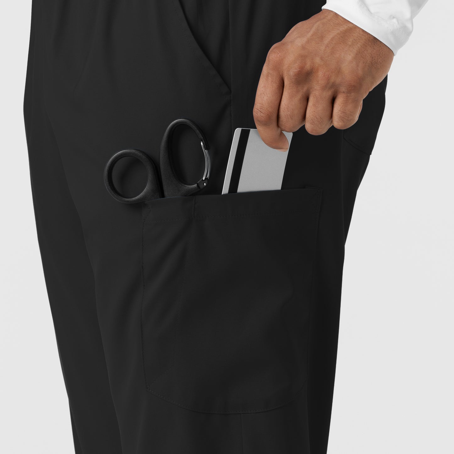 Boundless 5051 Unisex Straight Leg Scrub Pants Black Model Image Alternate | Wink