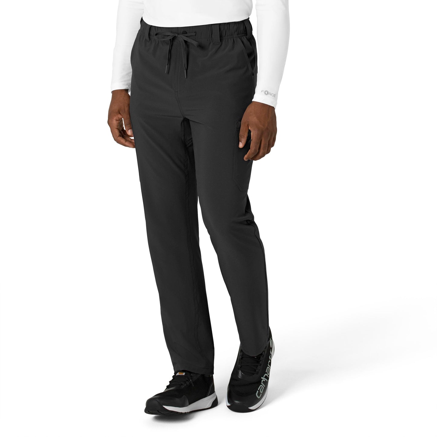 Force Cross-Flex C56410 Men's Straight Leg Scrub Pant Black Model Image Left Side | Carhartt