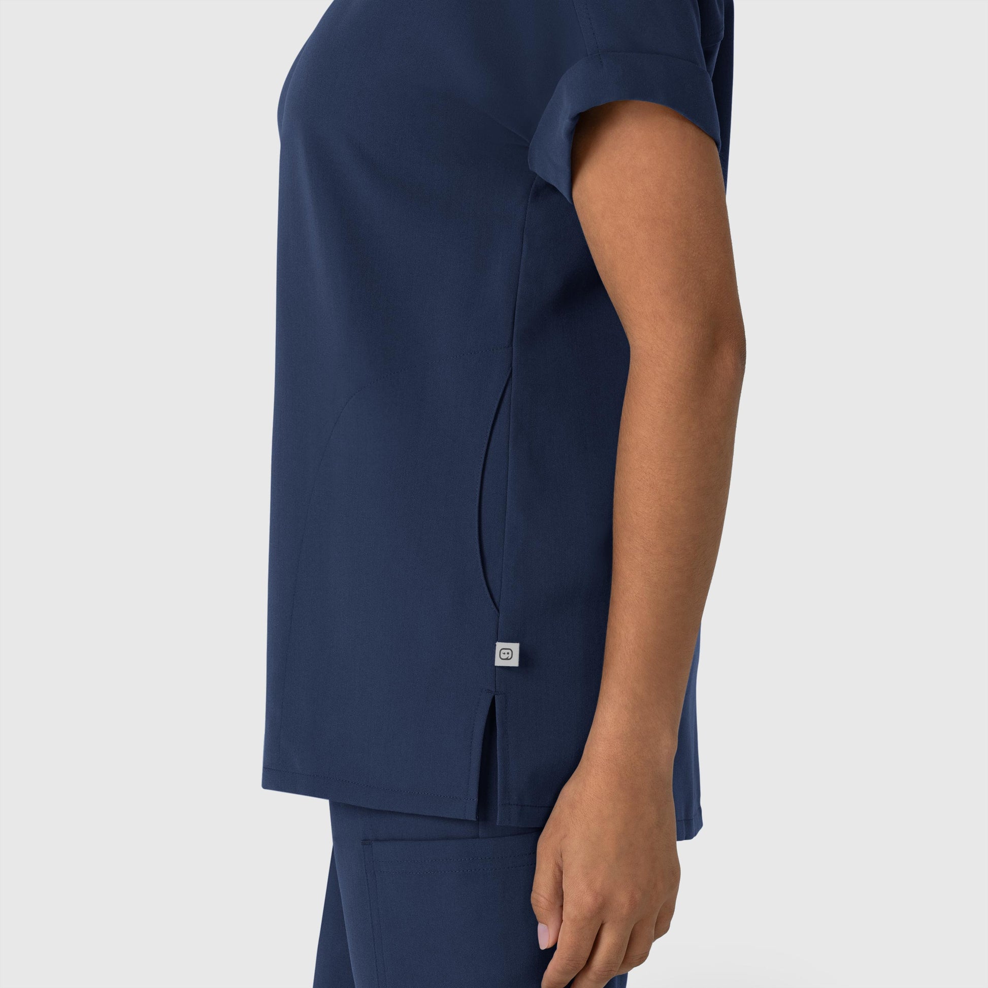 Nova 6232 Drop Shoulder Boxy Scrub Top Navy Model Image Alternate | Wink