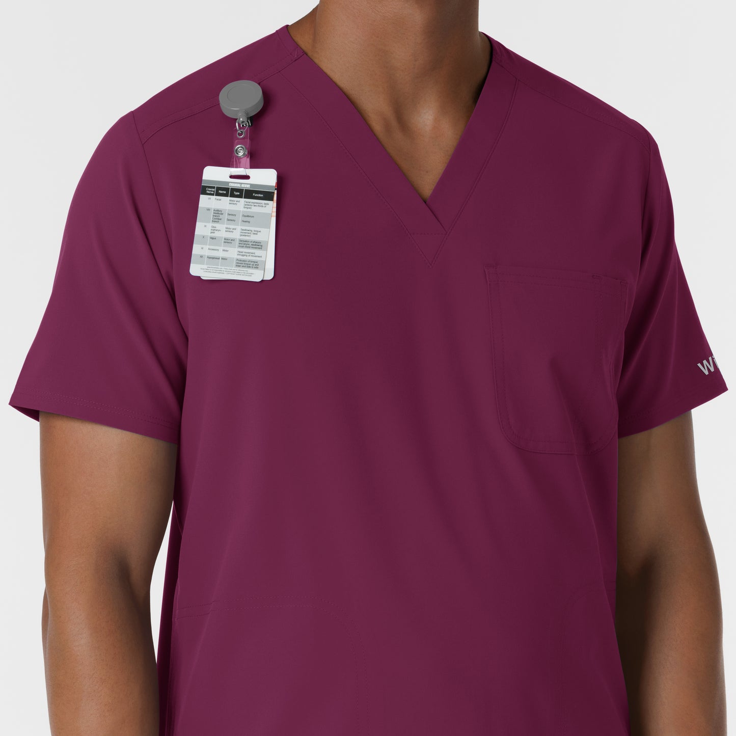 NURTUR 6380 Men's V-Neck Scrub Top Wine