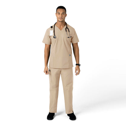 Force Essentials C55013 Unisex Elastic Waist Cargo Scrub Pants Khaki Model Image Alternate | Carhartt