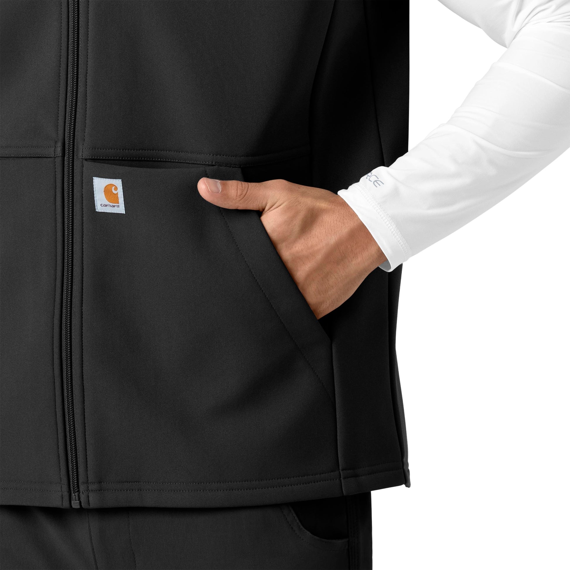 Rugged Flex C82023 Men's Bonded Fleece Vest Black Model Image Alternate | Carhartt