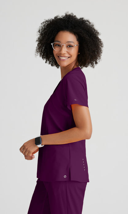 Barco One 5105 Racer Scrub Top Wine