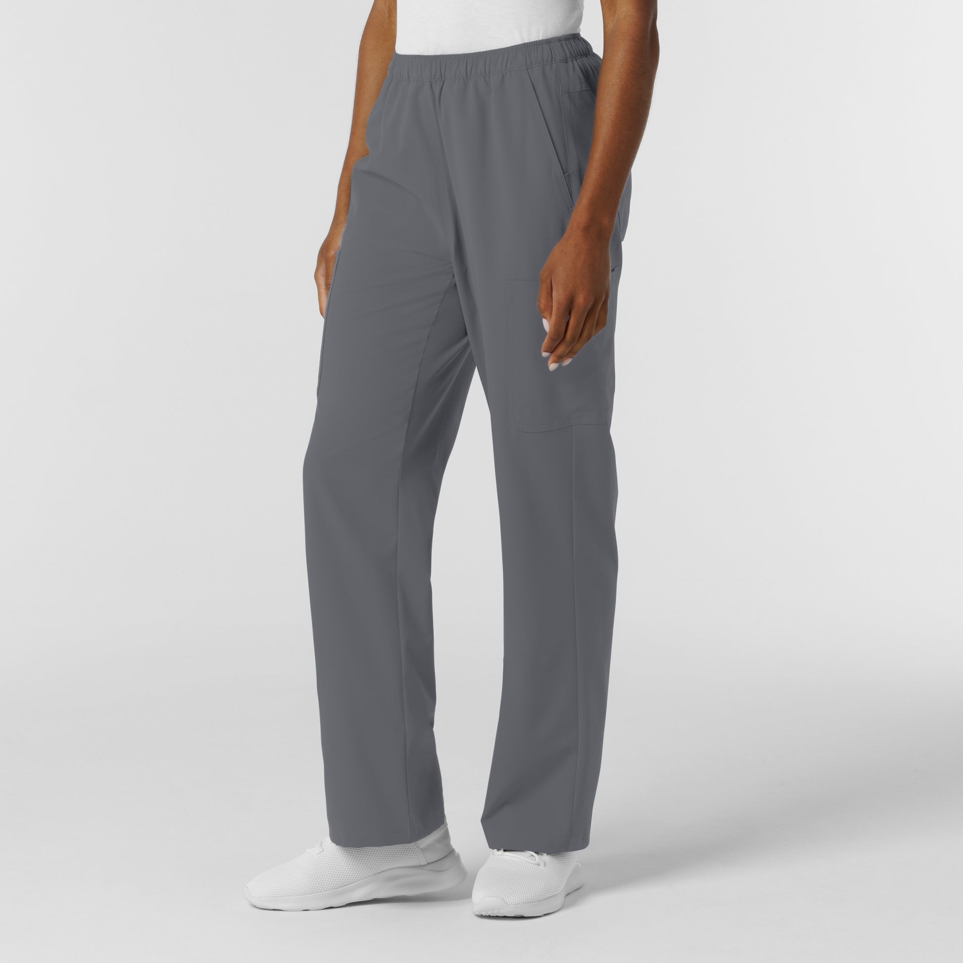 NURTUR 5180 Women's Straight Leg Cargo Scrub Pants Pewter