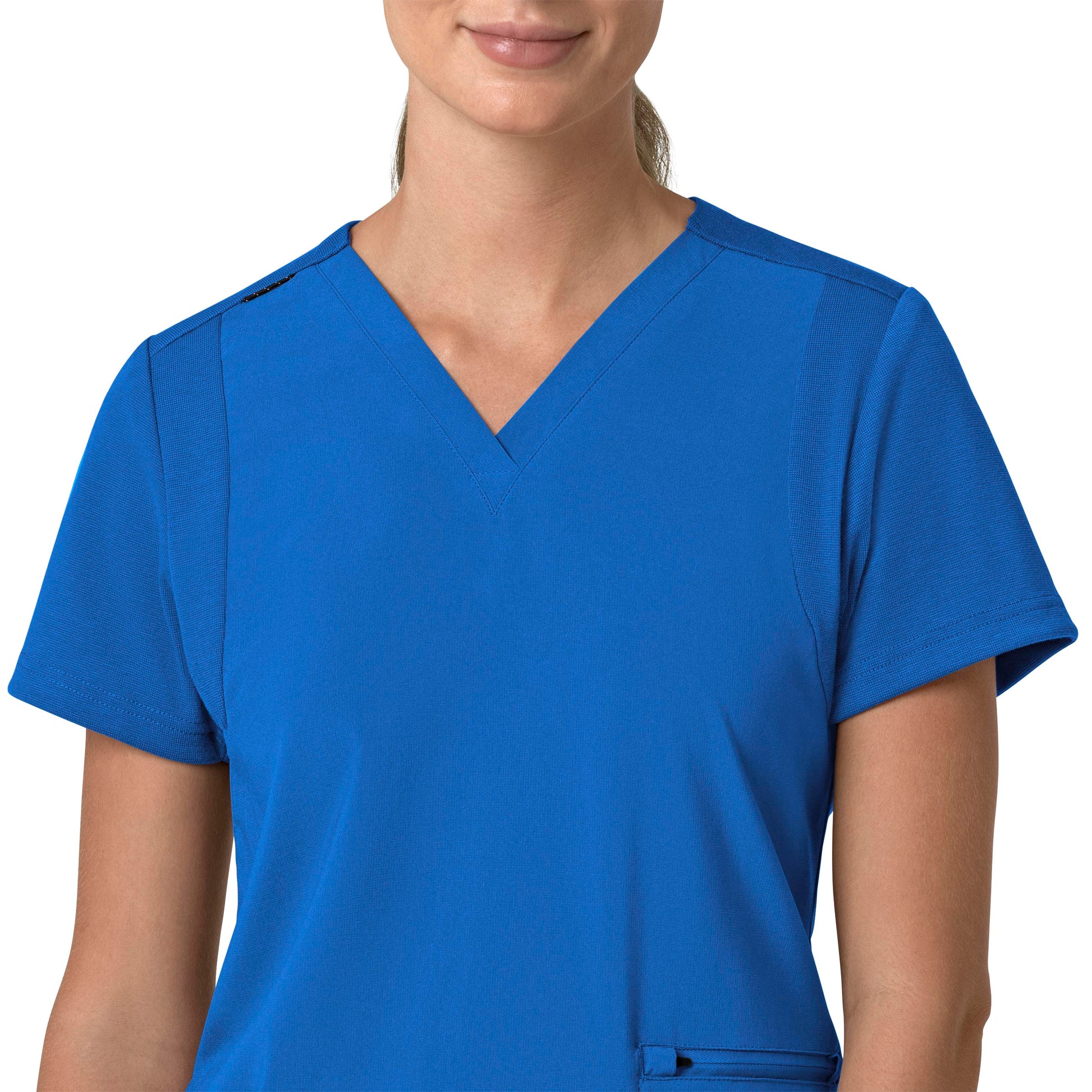 Force Cross-Flex C13210 Flex Panel V-Neck Scrub Top Royal Model Image Left Side | Carhartt