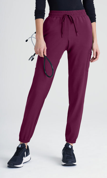 Grey's Anatomy Evolve GSSP625 Terra Scrub Joggers Wine