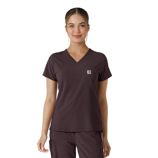 Force Cross-Flex C13410 Women's Tuck-In Scrub Top Dark Sepia