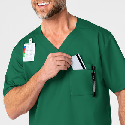 WonderWORK 103 Men's V-Neck Scrub Top Hunter Model Image Alternate | Wink