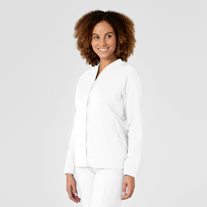 Layers 8209 Fleece Full Zip Jacket White Model Image Right Side | Wink