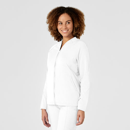 Layers 8209 Fleece Full Zip Jacket White Model Image Right Side | Wink