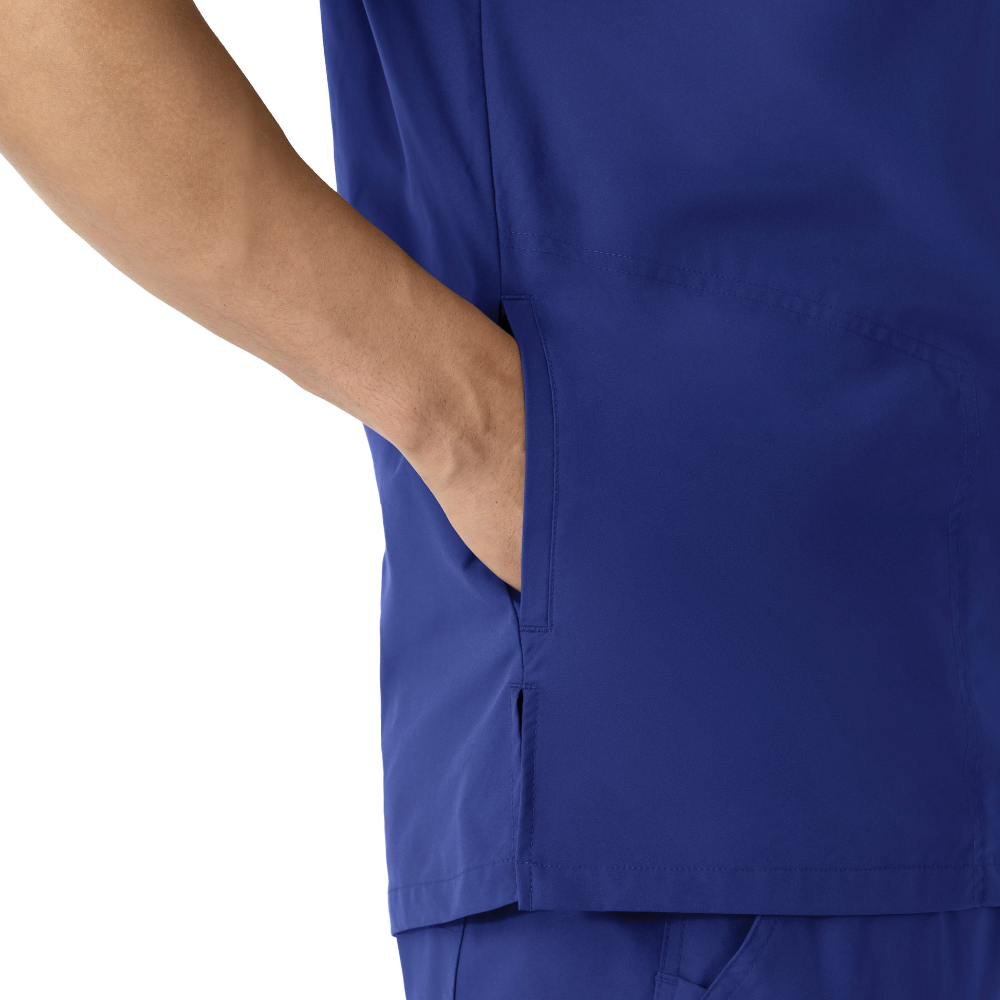 Force Essentials C16113 Men's V-Neck Shirttail Scrub Top Galaxy Blue