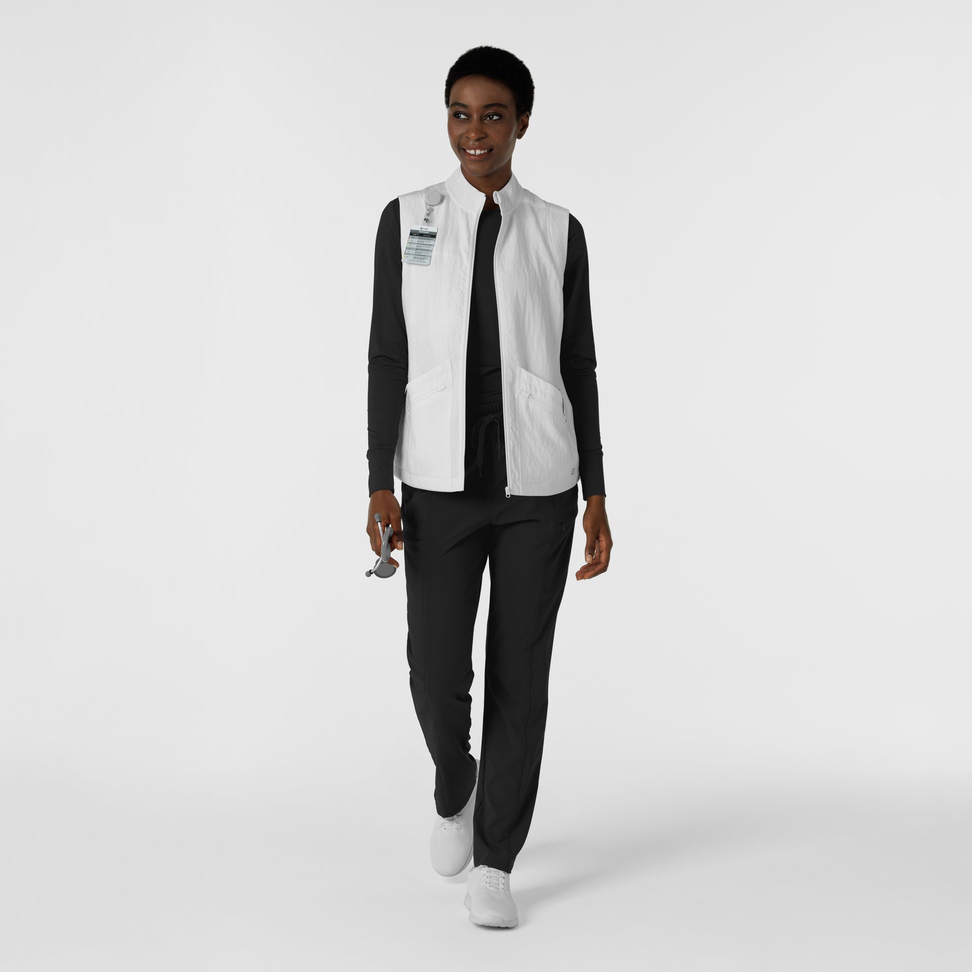 Layers 8214 Women's Everything Everywhere Scrub Vest White