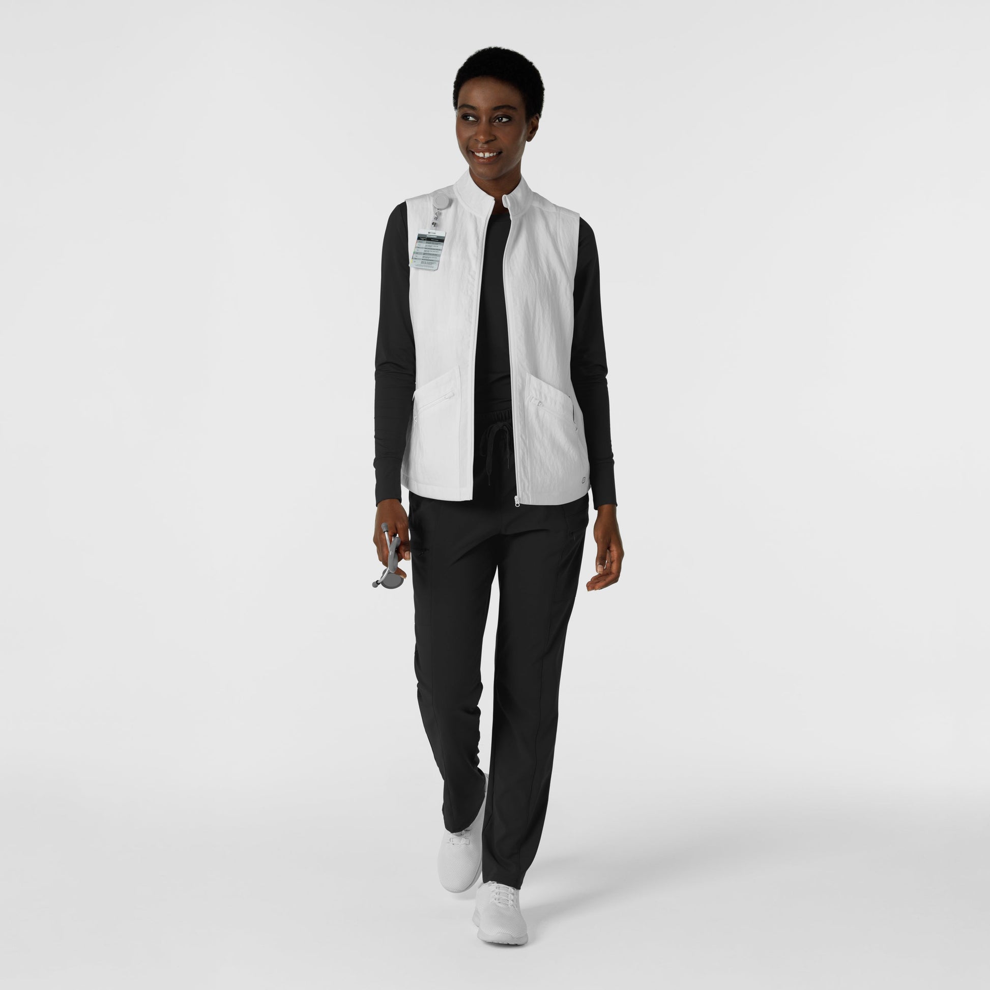 Layers 8214 Women's Everything Everywhere Scrub Vest White