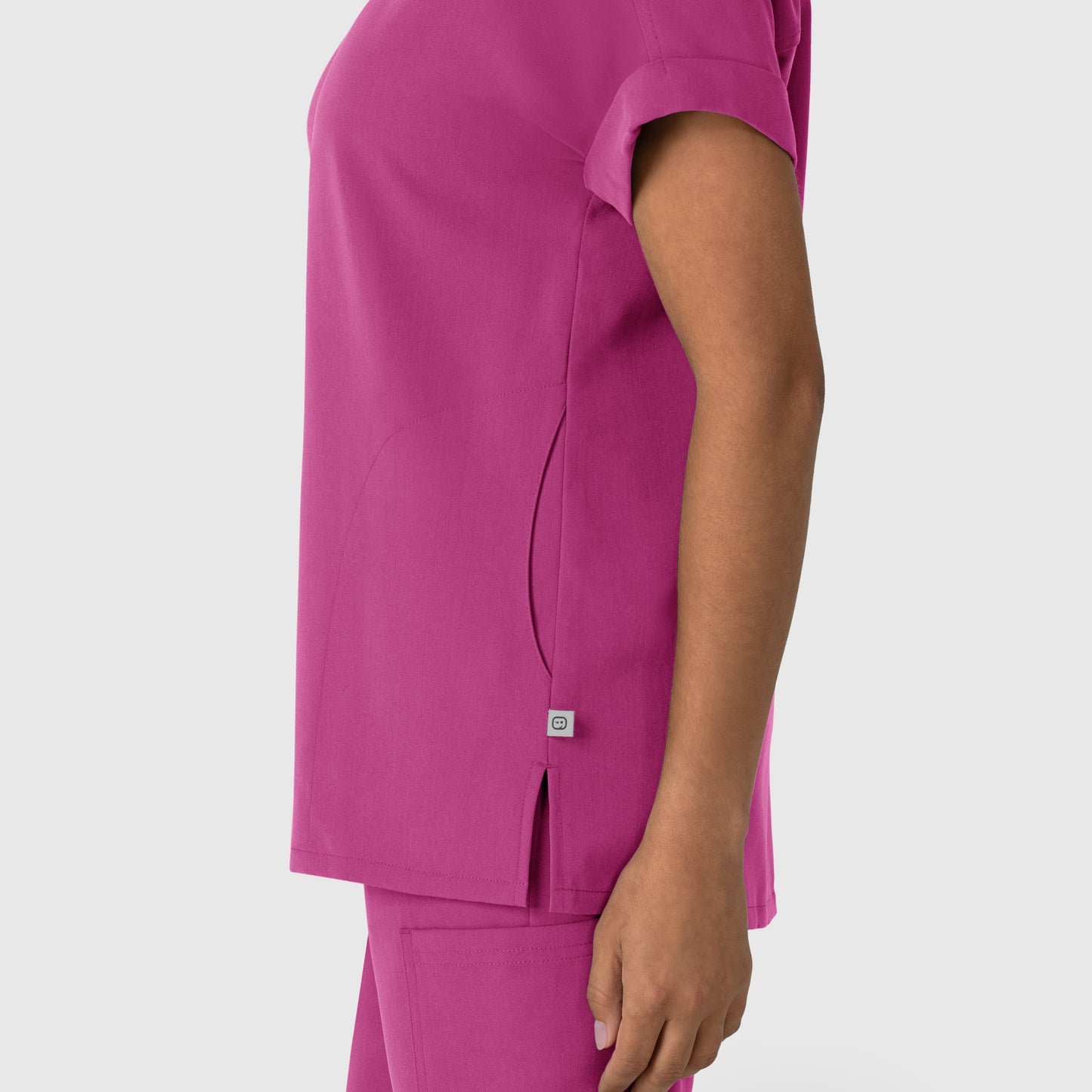 Nova 6232 Drop Shoulder Boxy Scrub Top Raspberry Model Image Alternate | Wink