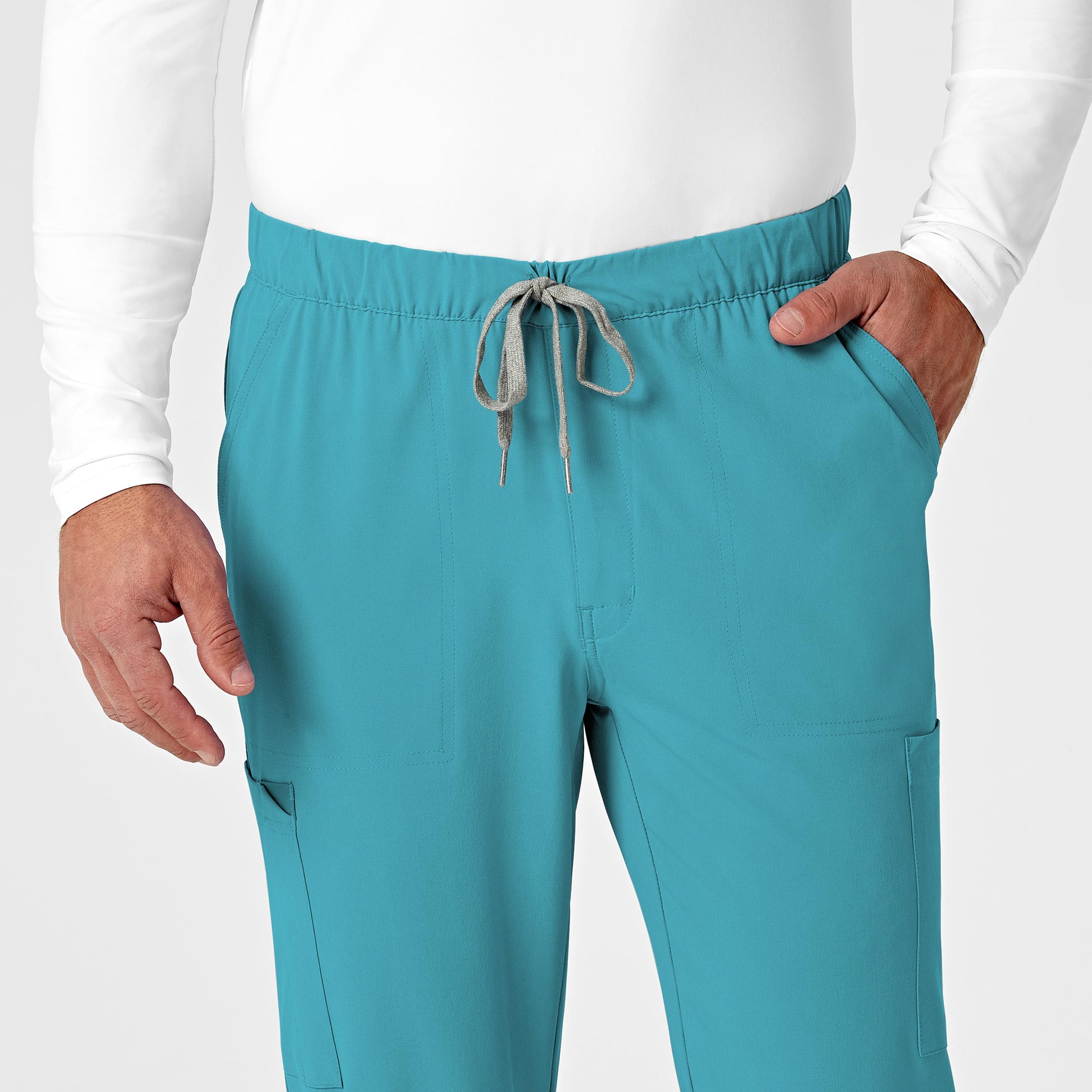 RENEW 5034 Men's Jogger Scrub Pants Teal Blue Model Image Left Side | Wink