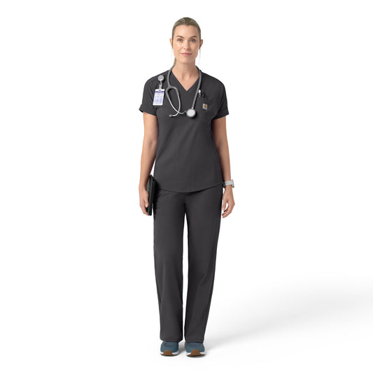 Force Cross-Flex C13190 Knit Women's V-Neck Scrub Top Pewter