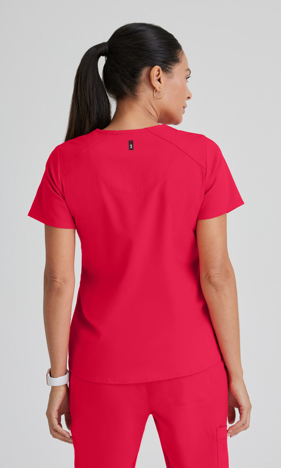 Grey's Anatomy Stretch GRST011 Emma Scrub Top Scarlet Red