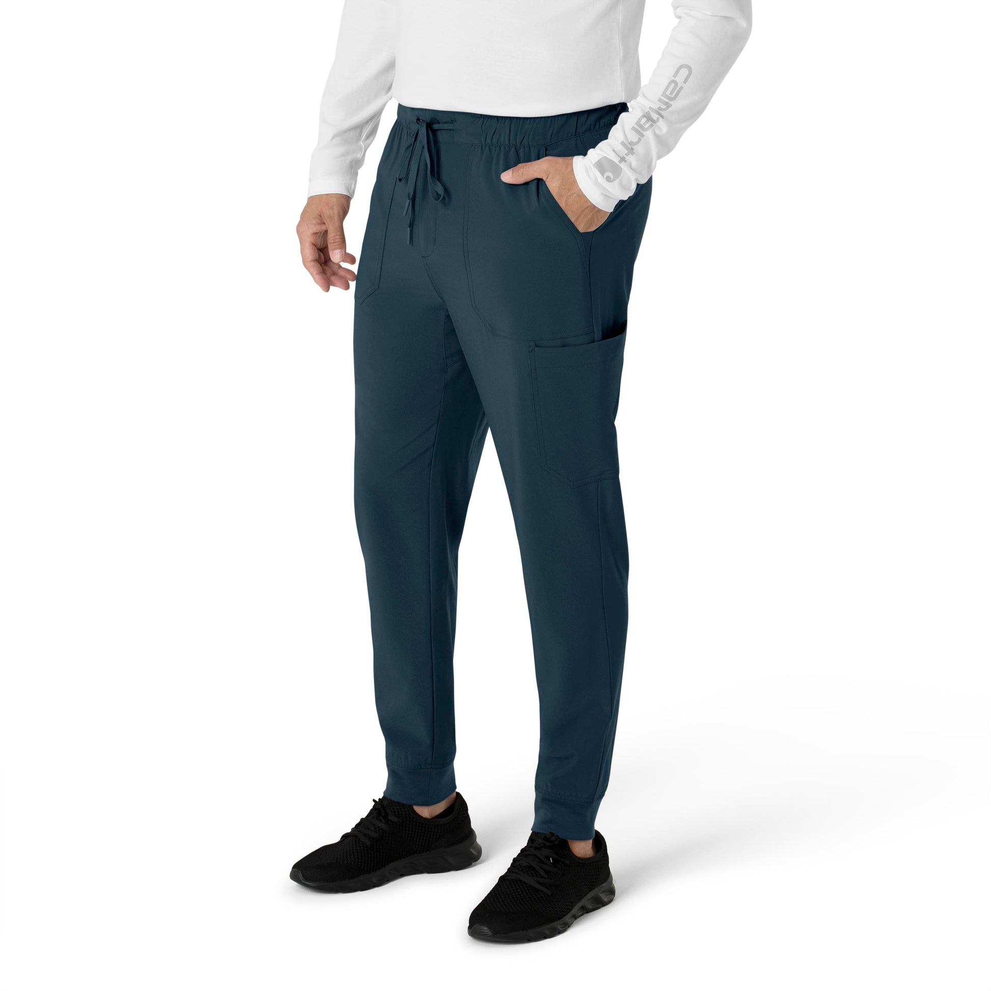 Force Cross-Flex C56310 Men's Jogger Scrub Pant Navy Model Image Left Side | Carhartt